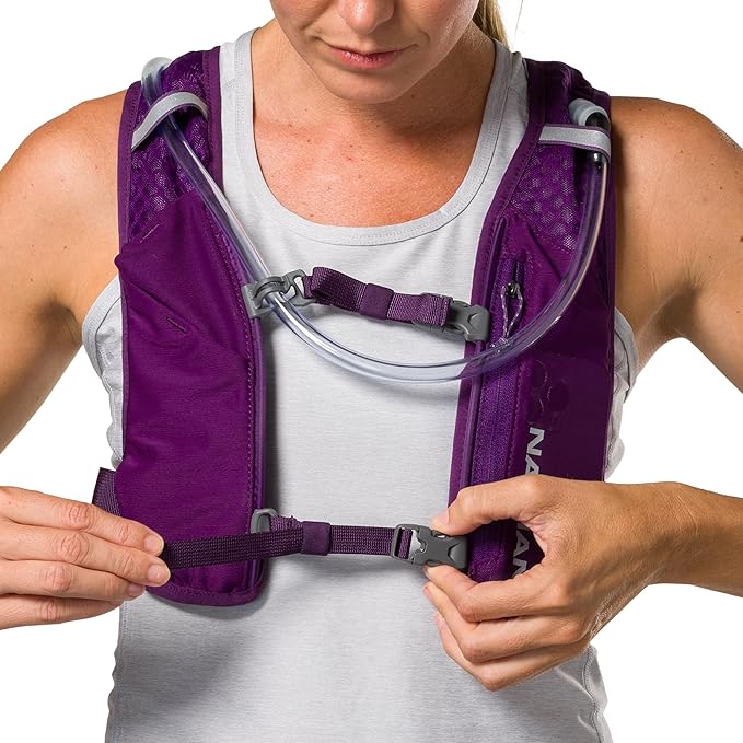 Nathan QuickStart 1.5L Hydration Pack Vest with Bladder or flasks, Storage Pockets, Breathable Moisture-Wicking Fabric, Adjustable Straps for Running, Hiking, Walking, Marathons, Obstacle Races