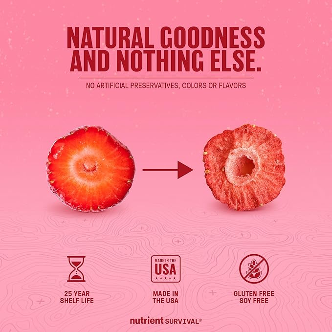 Freeze-Dried Strawberries ??Premium Sliced | #10 Can | 25-Year Shelf Life | Emergency Food & Clean Snacking