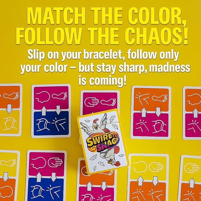 QUOKKA Fast-Paced Challenge with Chickens, Color Bracelets & 100 Cards – Outrageous Group Game for Game Night, House Parties & Grown-Up Chaos – A New Take on a Classic Floor Games