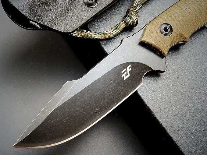 Eafengrow EF130 Fixed Blade Knife, DC53 Steel Blade,G10/Micarta Handle Full Tang EDC Fixed Knifes Straight Knife for Working Camping Hunting Field Adventure Survival