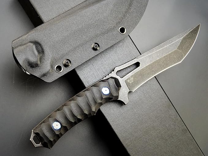 Eafengrow EF132 Fixed Blade Knife, DC53 Steel Blade,G10 Handle Full Tang EDC Fixed Knifes Straight Knife for Working Camping Hunting with Kydex Sheath