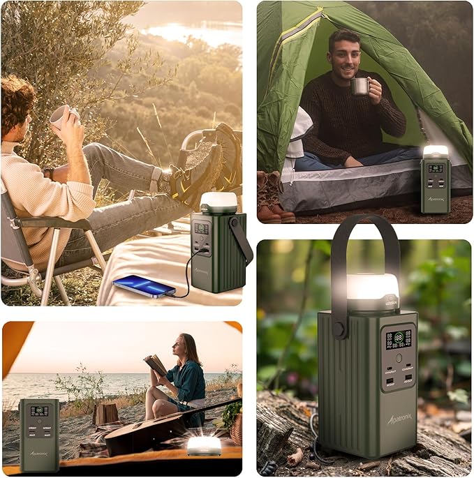 Alpatronix Portable Power Bank Station (93000mAh), 300Wh Power Station, 95W Outdoor Generator with Detachable LED Lights. 100W Fast Charging and LifePO4 Battery for Camping, Traveling and Emergencies.