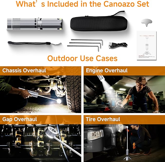 Rechargeable 21000mAh Camping Light, Telescopic Camping Lights, Collapsible Magnetic Camping Lantern with Stand IPX6 Waterproof Flashlights, Camping Lamp for Emergency, Hiking