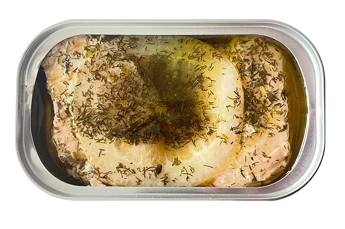 Cole's Patagonian Smoked Salmon Fillet w/Lemon & Dill in Extra Virgin Olive Oil | 3.2 oz Hand-Packed Smoked Salmon Canned | 13g Protein
