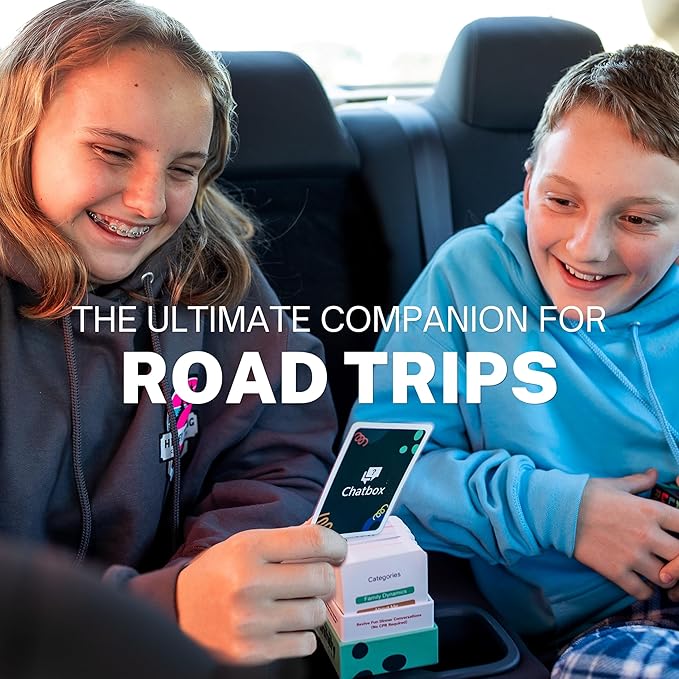 Chatbox 200 Conversation Starter Cards ??Family Games for Kids and Adults ??Fun Travel Games ??Party Card Game ??Conversation Cards ??Couples Card Game for Game Night