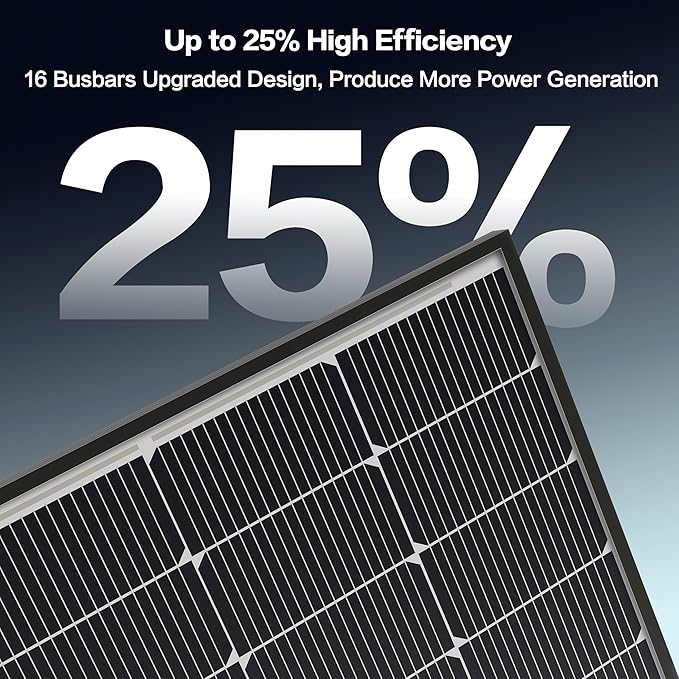 300 Watt Solar Panels, N-Type 16BB 2PCS 300W Bifacial Solar Panel, 25% High Efficiency Solar Module for Homes Rooftop Power Station Farm RV and Off-Grid Applications