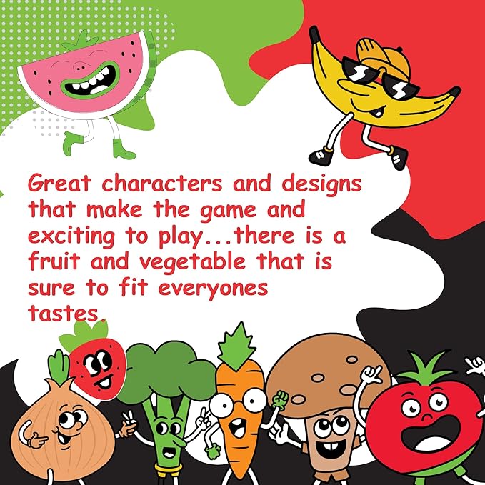 Games Fruit War, A Family Friendly Game That is a Twist on The Classic Card-Game of War, with Quicker Play, Intense Battles and Fun Characters. 2-4 Players Ages 8+ (Red)