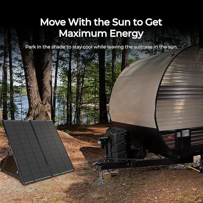 Renogy 200W 12V Portable Solar Panel Suitcase with Waterproof 20A Charge Controller, Foldable 200W Solar Panel with Adjustable Kickstand, Solar Charger for Power Station, RV, Camping, Off Grid