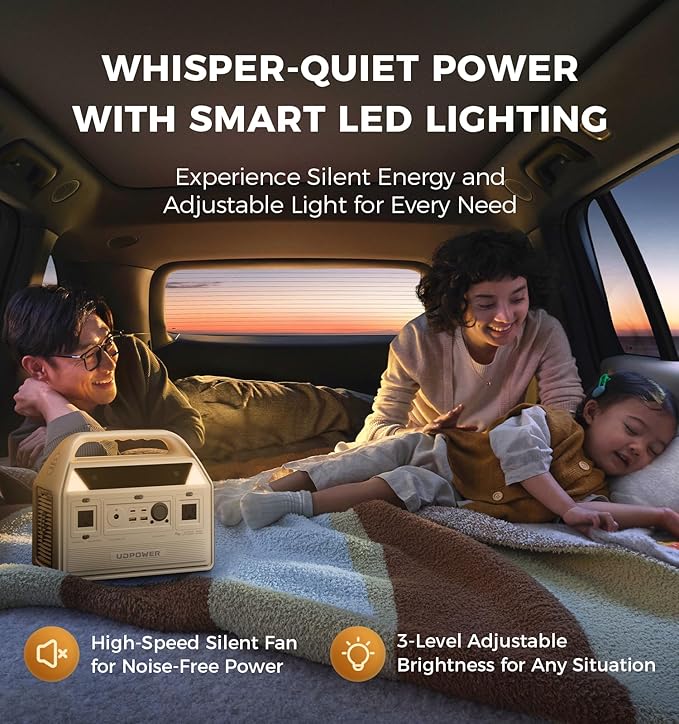 C600 Solar Generator with 120W Solar Panel - 600W Portable Power Station(Surge 1200W) AC Output, 595Wh LiFePO4 Battery, for Camping, Travel, RV, Emergency Power Backup(White)