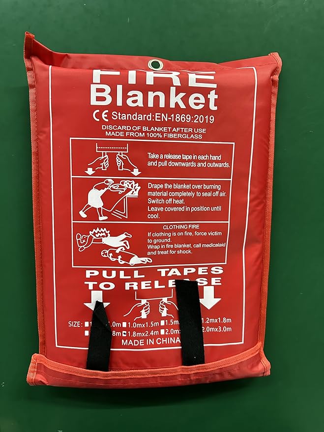 FLASLD Fire Blanket for Home and Kitchen, Fiberglass Fire Blankets Emergency for People, Flame Retardant Protection and Heat Insulation (6 ft x 6 ft)