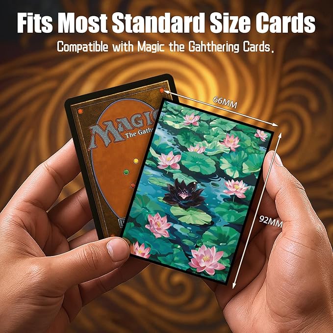 MTG Card Sleeves 100CT (Bloomburrow Black Lotus), Matte Art Card Sleeves, Matte Back & Clear Front, 66x92mm