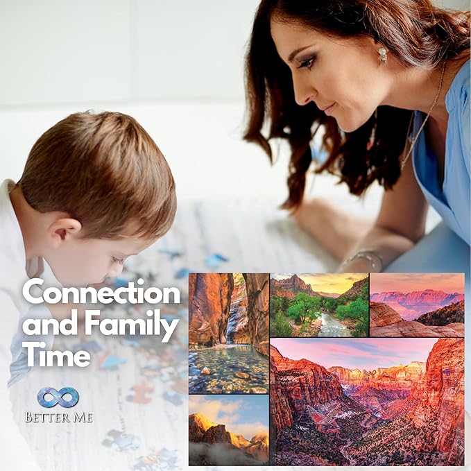 Better Me Zion National Park 1000-Piece Puzzle - USA Jigsaw Puzzle Featuring Mount Zion Canyon & More, for National Park Lovers