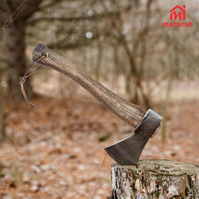 Marsrut 13'' Oak Wood Hatchet Handle Replacement ??Fits Most Camp, Broad, and Single Bit Axes ??Durable Wooden Axe Handle (1.9'' Wide)