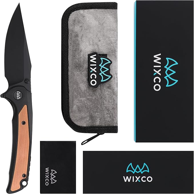 EDC Pocket Knife, 3.6" 14C28N Aluminium With Steel Inlay Handle, Folding Knife for Camping Hiking Hunting Outdoor