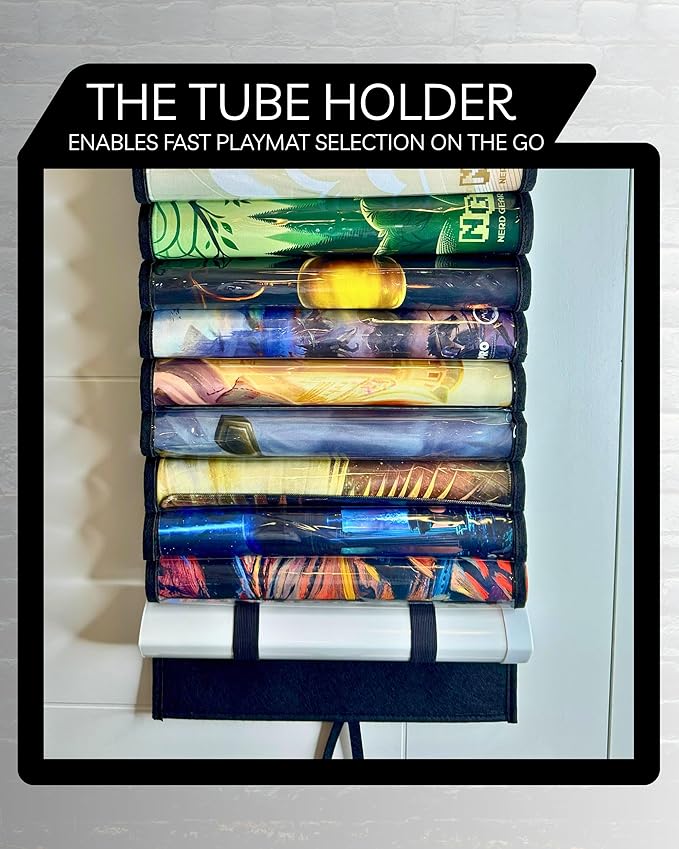 Nerd Gear Playmat Sanctuary - MTG Playmat Holder & Organizer Solution - Stores 12 TCG Mats + Tube - Ideal for Magic Playmats - Premium Playmat TCG Storage (Blue)
