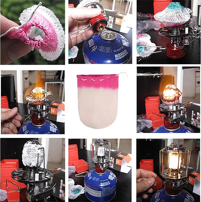 Propane Lantern Mantles - U Shape Mantles for Gas Lamp Oil Gas Lantern Covers for Outdoor Camping & Emergency Lighting | Long-Lasting, Bright Light Output 4 Pcs