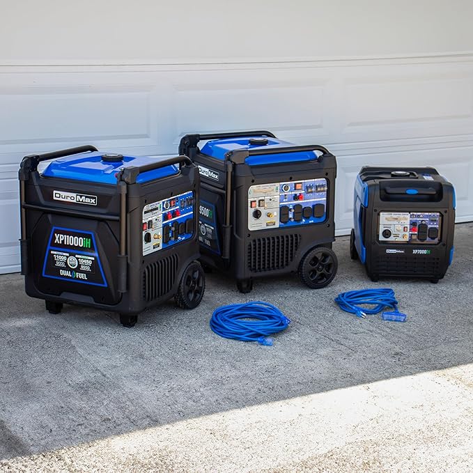 DuroMax XP11000iH 11,000-Watt Dual Fuel Portable Digital Inverter Generator - Gas & Propane, Remote Electric Start, Transfer Switch Ready, RV & Emergency Ready