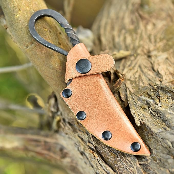 Hand Forged Celtic Pocket Hunting Knife Norse Viking Medieval Twist Fixed Blade Hardened Vintage Knives for Antique Collection Gift for Him(Forging Knife-1)