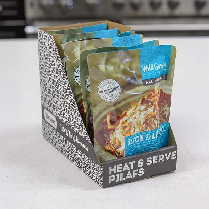Wild Garden Heat and Serve Pilaf, Rice & Lentil, Fully Cooked, Ready to Eat, Microwavable 8.8 oz, 6 pack
