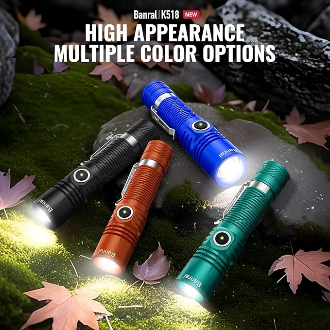 Rechargeable Tactical Flashlights, High Lumens Small Mini USB-C LED Flashlight, Compact EDC Flash Light, 4 Modes&Memory Function, Waterproof Pocket Lights for Home,Camping,Emergency (2, Blue)