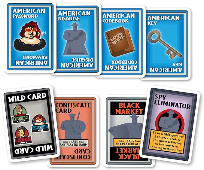 SPY ALLEY Card Game Bundled with Spy Trap Card Game. Family Friendly Strategy Games