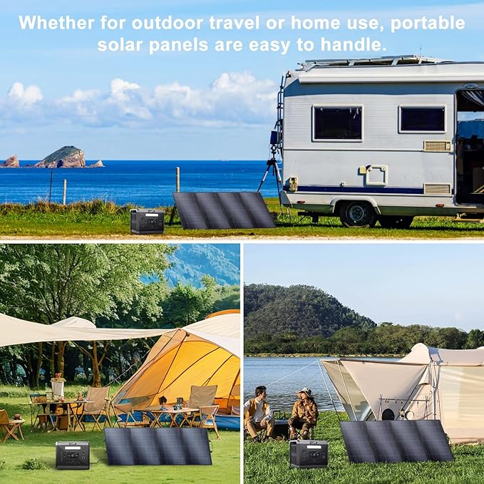 SolarPlay Q2501 Solar Generator with 400W Solar Panel, 2400W/2160Wh Large Capacity Portable Power Station, 4 AC Outlets (4800W Peak), Emergency Power Station for Home, Camping, Outdoor Battery Backup