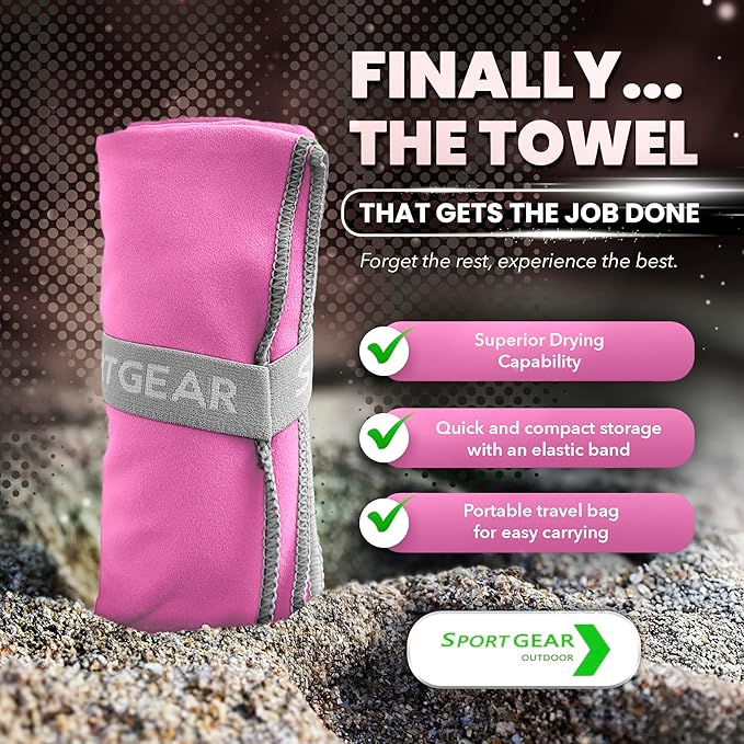 Quick Dry Camping & Travel Towel-Microfiber Travel Sports Towel, Microfiber Beach & Gym Sweat Towels For Men & Women Body, Travel Towels Fast Drying Lightweight, Quick Dry Towels For Travel