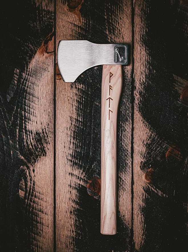 WATL Ragnar Throwing Axe: World Axe Throwing League Premium Competition Throwing Axe with Throwing Hatchet Nylon Sheath and Nordic Engraved Hickory Wooden Handle