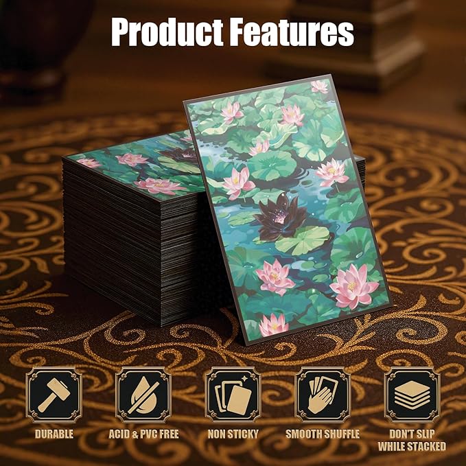 MTG Card Sleeves 100CT (Bloomburrow Black Lotus), Matte Art Card Sleeves, Matte Back & Clear Front, 66x92mm