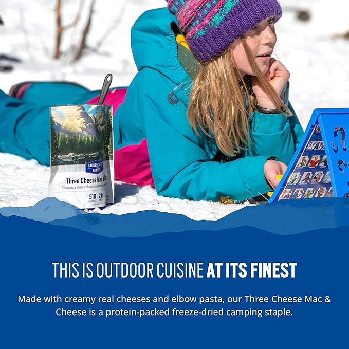 Backpacker's Pantry Three Cheese Mac & Cheese - Freeze Dried Backpacking & Camping Food - Emergency Food - 24 Grams of Protein, Vegetarian