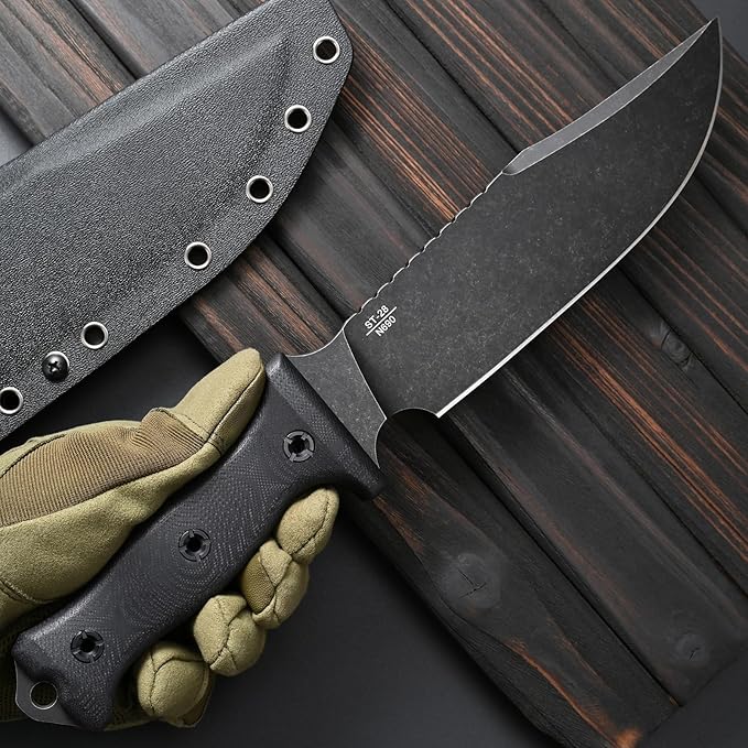 Sitivien ST28 Fixed Blade Knife 7MM Thick N690 Stainless Steel Blade G10 Handle Full Tang EDC Tool Knifes for Outdoor Working Camping Hunting Fishing