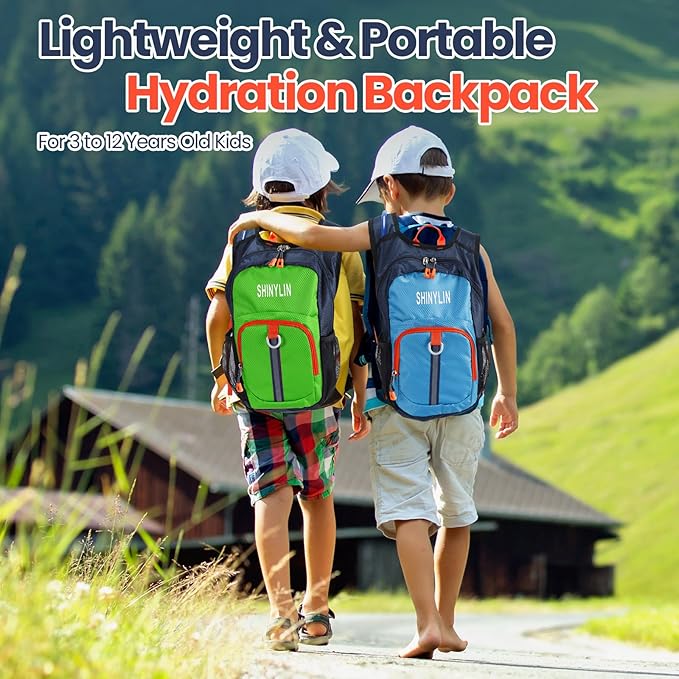 2 Pcs Kids Hydration Backpack with 1.5l Water Bladder Lightweight Kids Hiking Backpack Water Rucksack for Boys Girls Climbing Running
