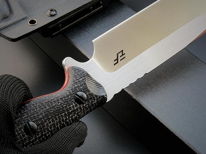Eafengrow EF143 Fixed Blade Knife AUS-10 Steel Blade Micarta Handle Full Tang EDC Tool Straight Knife for Working Camping Hunting