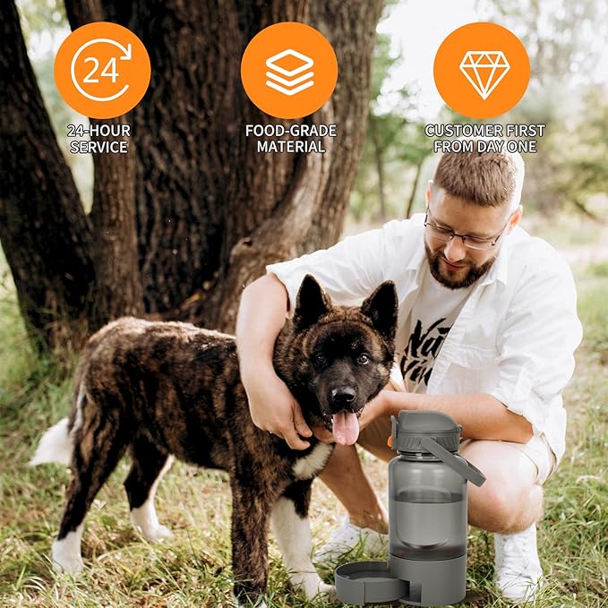 50oz Dog Water Dispenser Portable,Dog Water Bowl Dispenser for Portable Use, Allowing for Easy Hydration During Outings and Travels,Anti-Leak Design, Easy to Clean, Sturdy Material