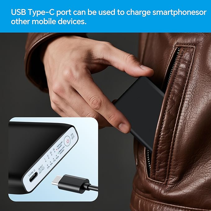 2Pack 5V 8000mAh Li-Polymer Rechargeable Batteries for Heated Socks Insoles Gloves Hat Scarf Spare Battery, Support APP Replacement Battery with 4 Setting