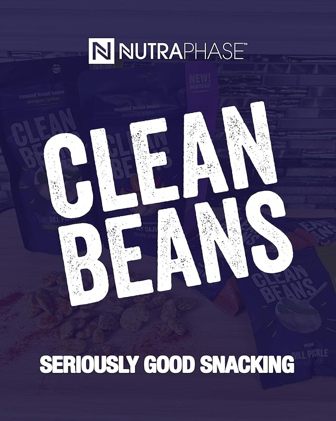 Clean Beans Broad Fava Beans Snack - Hot Buffalo Wing Flavor, 6g Protein, Low Sugar, Non-GMO, Non-Gluten - On The Go Office Snack - Nutraphase, 85g x 6-Count