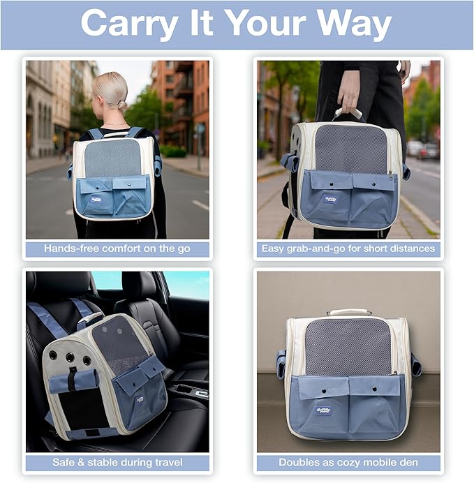 Cat Backpack Carrier Airline Approved ??Breathable Pet Carrier Backpack for Small Dogs, Cats, Puppies, Rabbits ??Travel Dog Backpack with Ventilated Design for Hiking, Outdoor, Car Trips