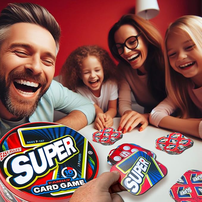 Super 7 Family Card Game Collectible Tin – for Kids and Adults, Family Game Night, Fast Games, Easy to Learn, 2-7 Players, Ages 7 to 107!