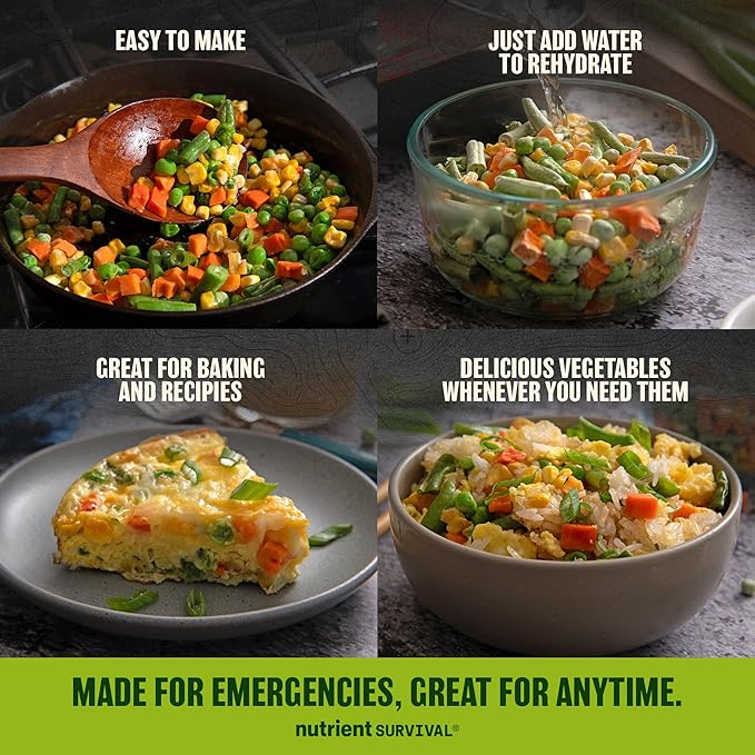 Freeze-Dried Mixed Vegetables ??#10 Can | 25-Year Shelf Life | Emergency Food | Premium Non-GMO Blend