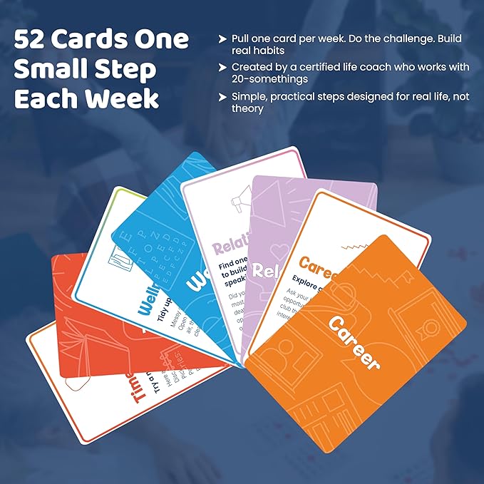 The Ultimate Adulting Card Deck for 20-Somethings | 52 Weekly Cards to Get Your Life Together ??Wellness, Career, Time, Money & More