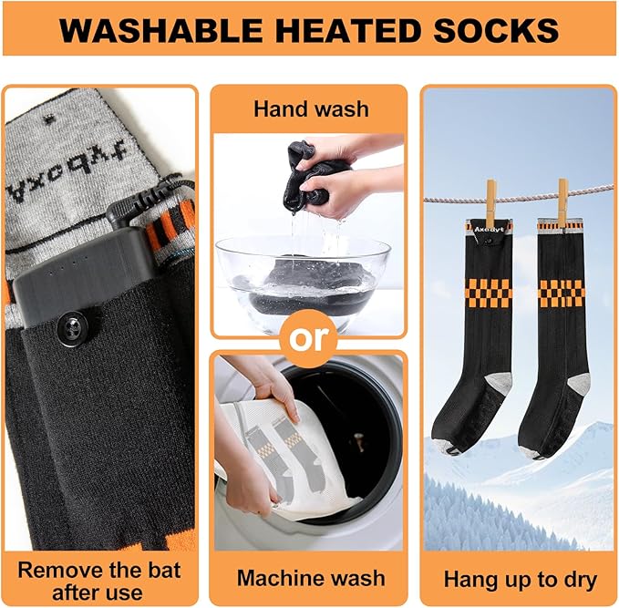 Heated Socks with App Control for Men Women, 5V 8500mAh Battery Rechargeable, Electric Heating Warm Socks Work Up to 10 Hours for Hunting, Camping, Hiking, Walking, Fishing, Cycling, Outdoor Work