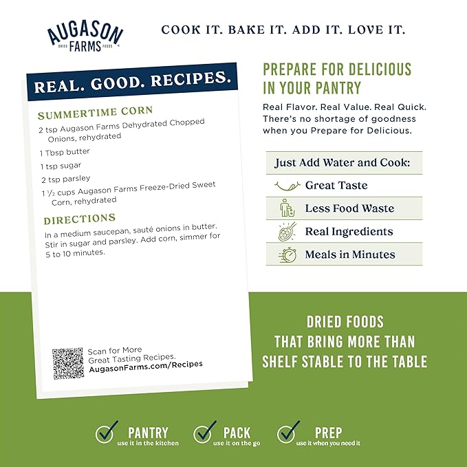 Augason Farms Freeze Dried Sweet Corn Can, Emergency Food Supply, Everyday Meals, 30 Servings