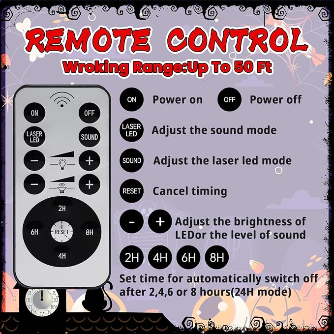 Halloween Projector - Reaper Projector Decorations Light with Timer,Remote Control, Hollween Lights for House, Garden, Yards, Scary Decorations