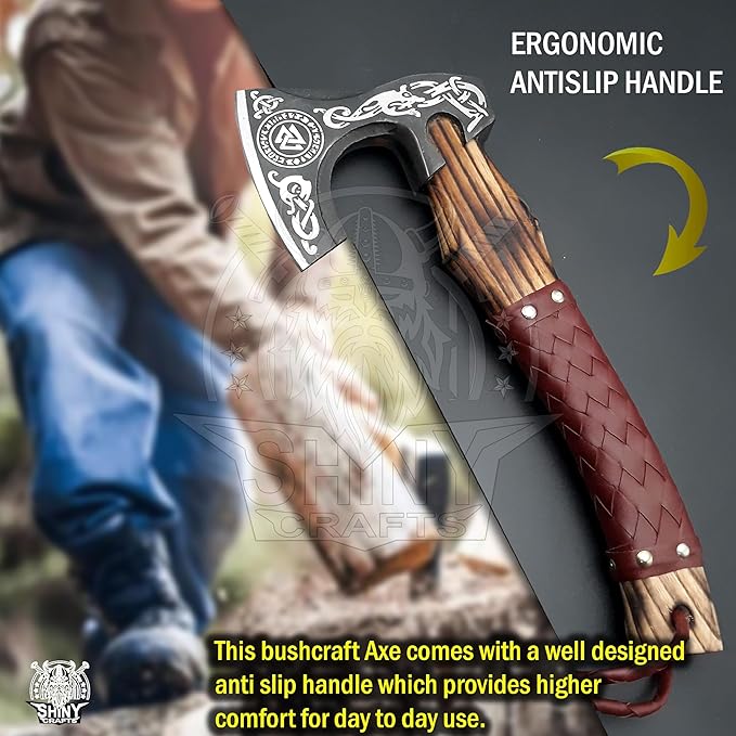SHINY CRAFTS®- Personalized Viking Axe – Best Gift for Husband Decorative Hatchet for Father’s Day, Birthday, Anniversary, or Christmas (SCA-07)