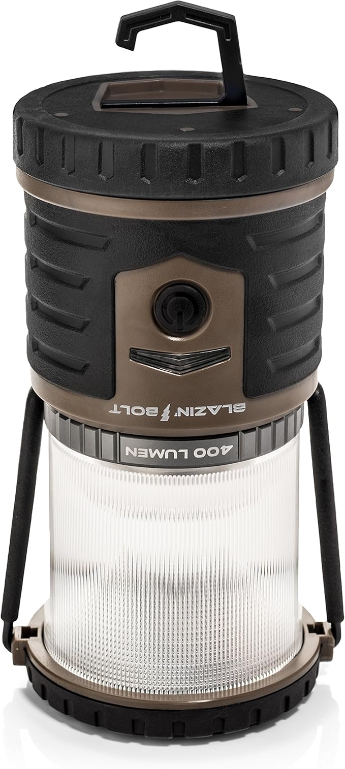Blazin Bolt Rugged USB Rechargeable Lantern | 12000mAh Power Bank | 1000 Lumen | 350 Hours of Light | 6 Modes | Camping, Emergency, Power Outage, Storm, Blizzard, Hurricane Survival