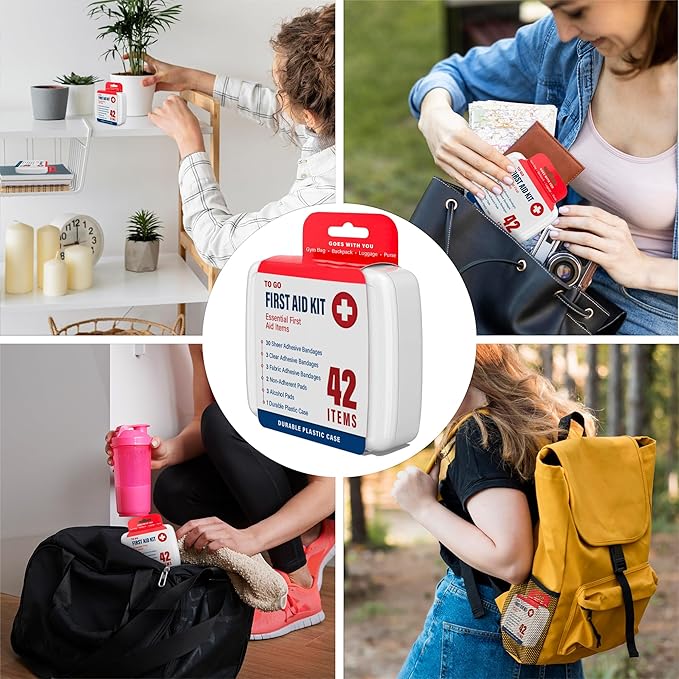 DecorRack 500 Piece First Aid Kit, 12 Individual Boxes of 42 Items Each, First Aid Kit for Car, Home, School, Office, Minor Cuts, Scrapes, Travel, Sports, Field Trips or Camping (500pcs, 12 Pack)