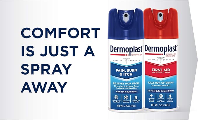 Dermoplast First Aid Spray, Analgesic & Antiseptic Spray for Minor Cuts, Scrapes and Burns, 2.75 Ounce (Packaging May Vary)