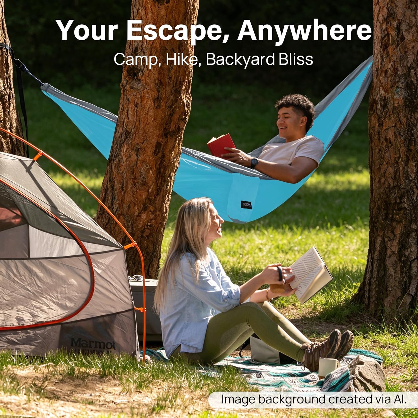 Kootek Camping Hammock 400lbs Capacity Outdoor Camping Essentials, Single