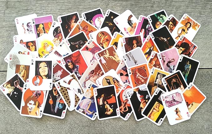 Spy Crime Fiction Playing Cards (Poker Deck 54 Cards All Different) Vintage Retro Magazine Covers Illustration Spies Agents Pulp Fiction