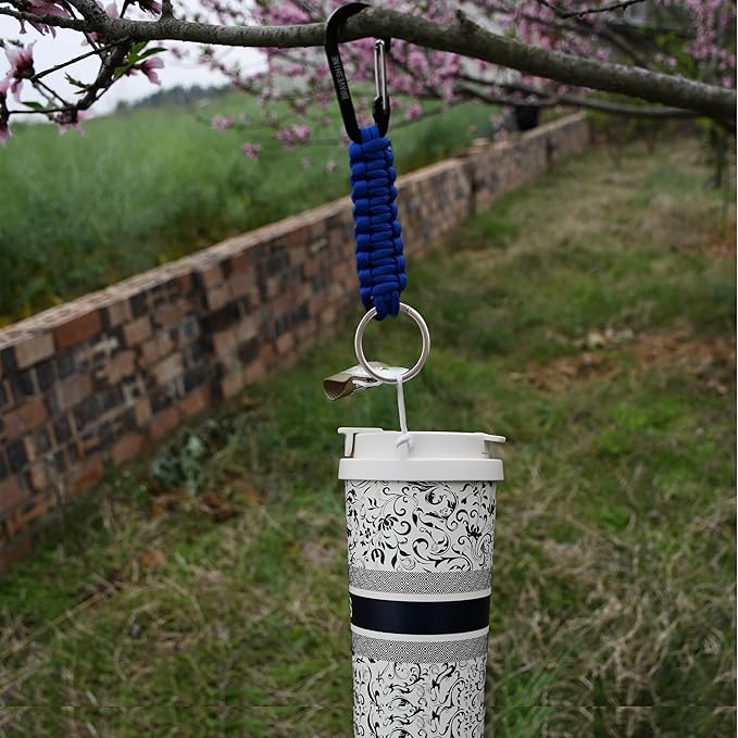 BRAVESHINE Paracord Keychain Carabiner Clip, D Ring Lanyard Hanger Stroller Hook for Water Bottle, Key, Backpacks, Men, Women